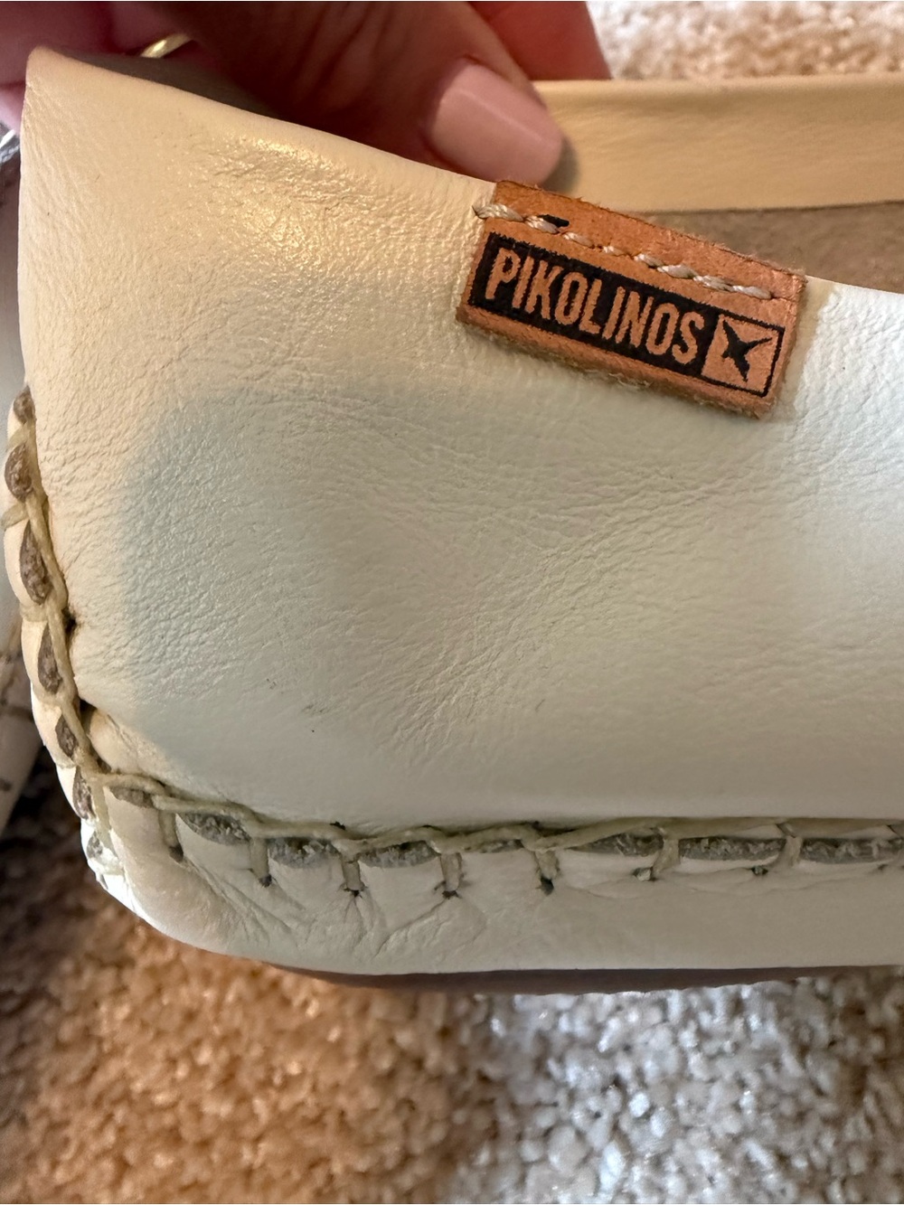 Pikolinos Cream Leather Slip-On driving Loafers - Picture 9 of 9